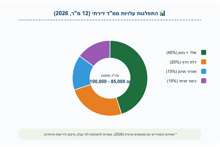 גרף מחירים התפלגויות מרחב מוגן דירתי